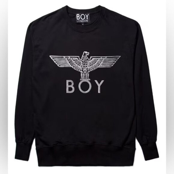 Boy London Men's Black / White Long Sleeve Boy Eagle Sweatshirt logo XS unisex - Picture 4 of 7